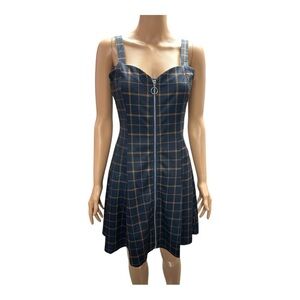 Allegra K - NWT - Plaid Blue and Brown Dress